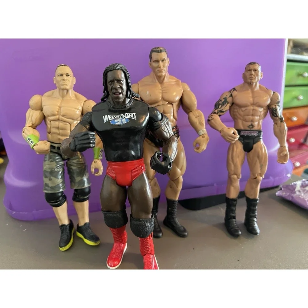 Lot Of 4 Wrestling Action Figures Toys  Booker T Batista  Orton Cena